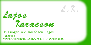 lajos karacson business card